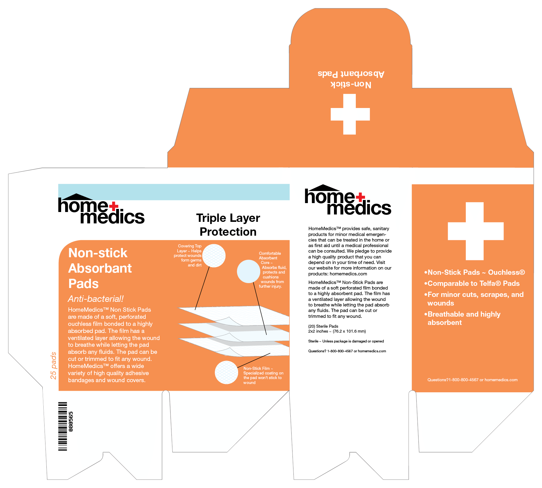 A box design for Home Medics, a absorbant pad packaging design.