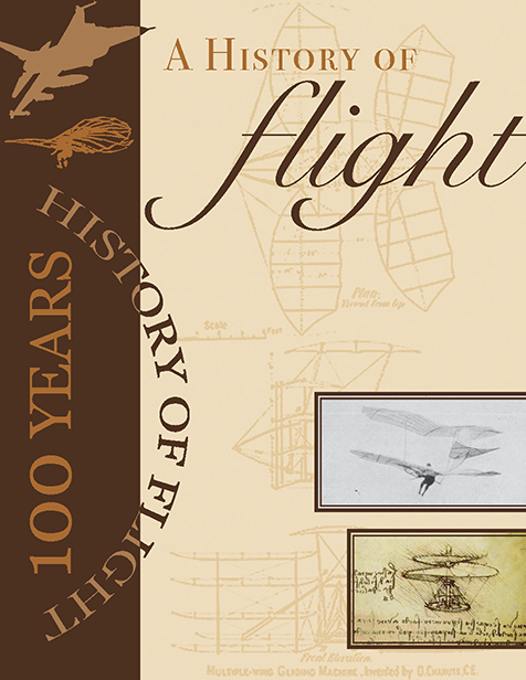 Cover page of a redesigned booklet about the history of flight.