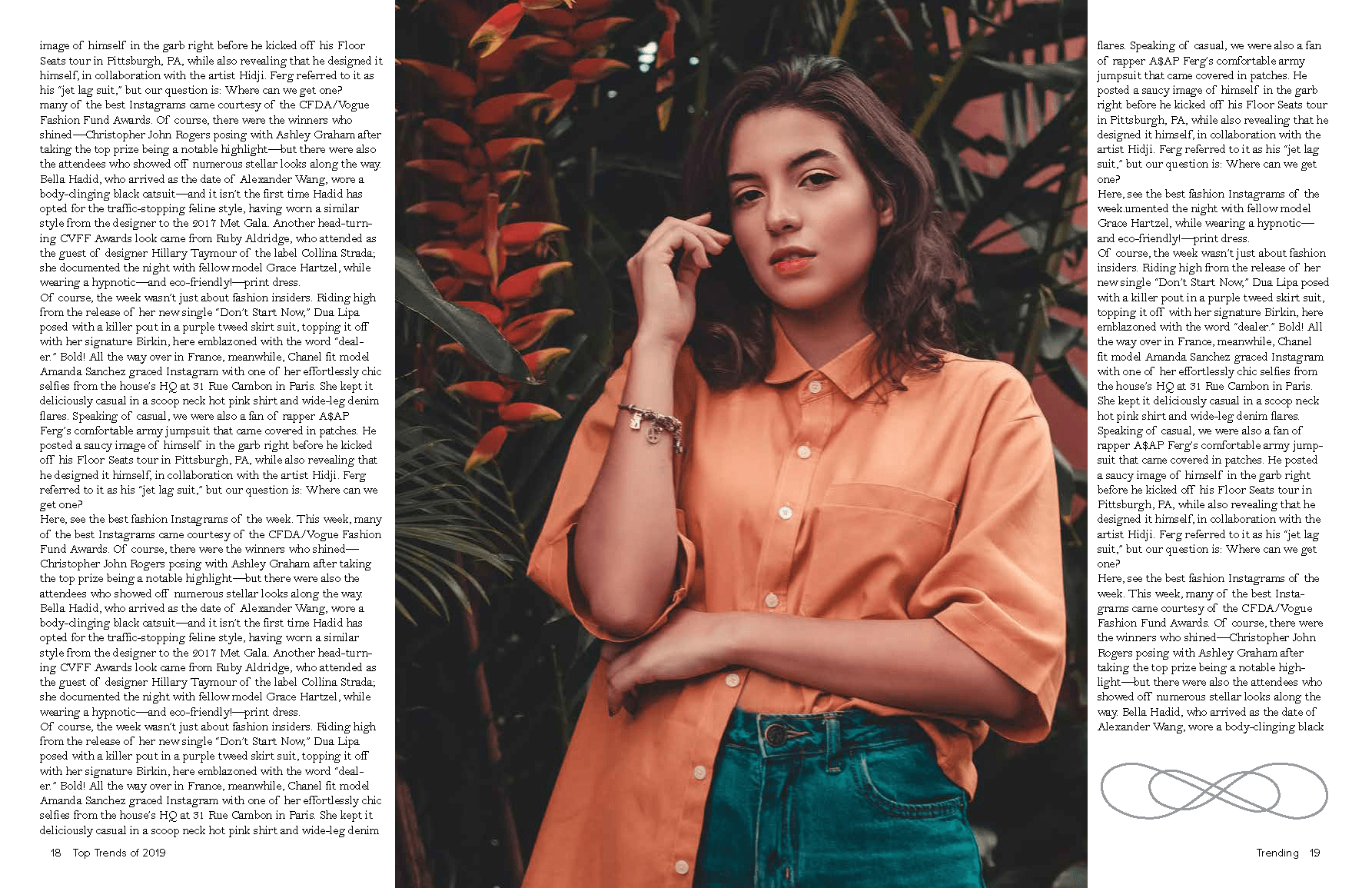 The ninth spread of Trending, the ending of the second article